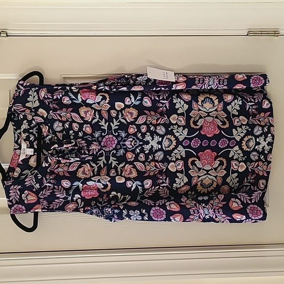 croft & barrow Tops - CROFT AND BARROW WOMENS BLUE AND PINK FLORAL SLEEVELESS SUMMER TOP SIZE LARGE
